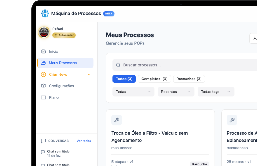 Prévia do sistema no notebook